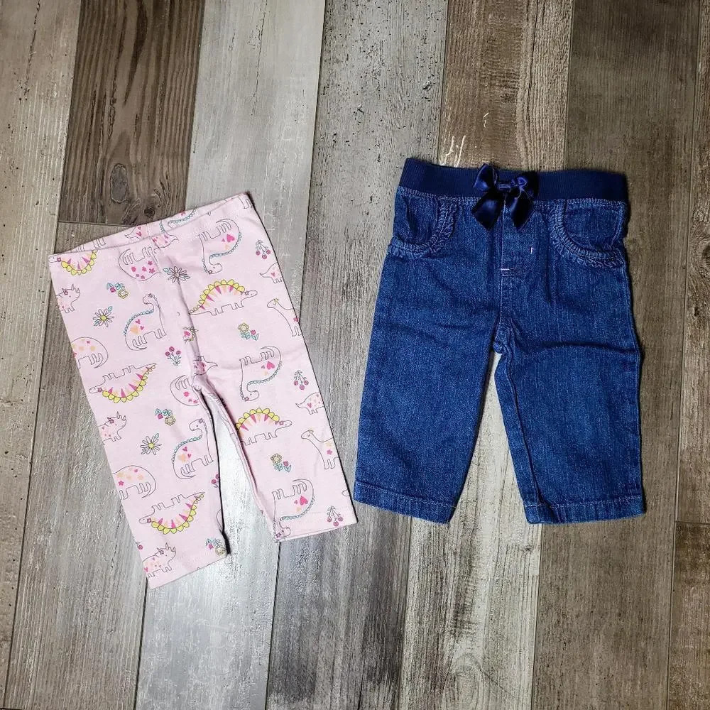 6-9 Month Baby Girls Casual Pant and Legging Bundle NWOT